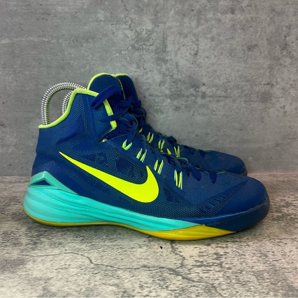 Nike Hyperdunk 14 Basketball Sneakers Womens sz 8 - blue/lime - Picture 1 of 7